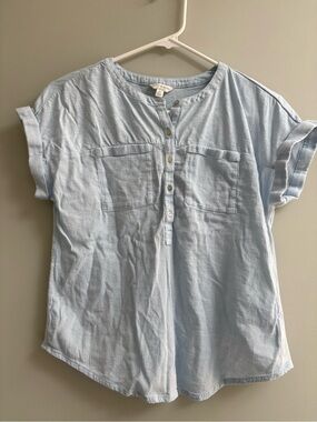 Lucky Brand Light Blue Button-Front top